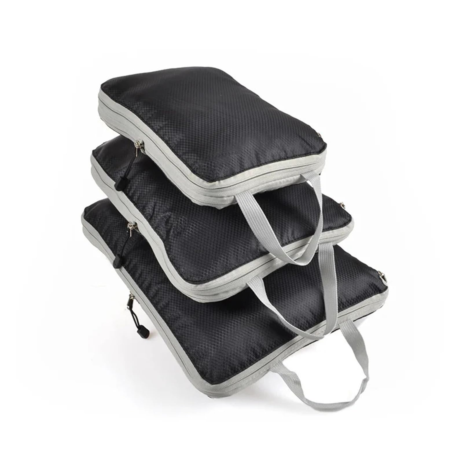 Genérico Organizador de cubos de embalaje comprimibles plegables | Bolsas de almacenamiento de viaje impermeables for organización de equipaje y maletas.(Navy Blue,6PCS)