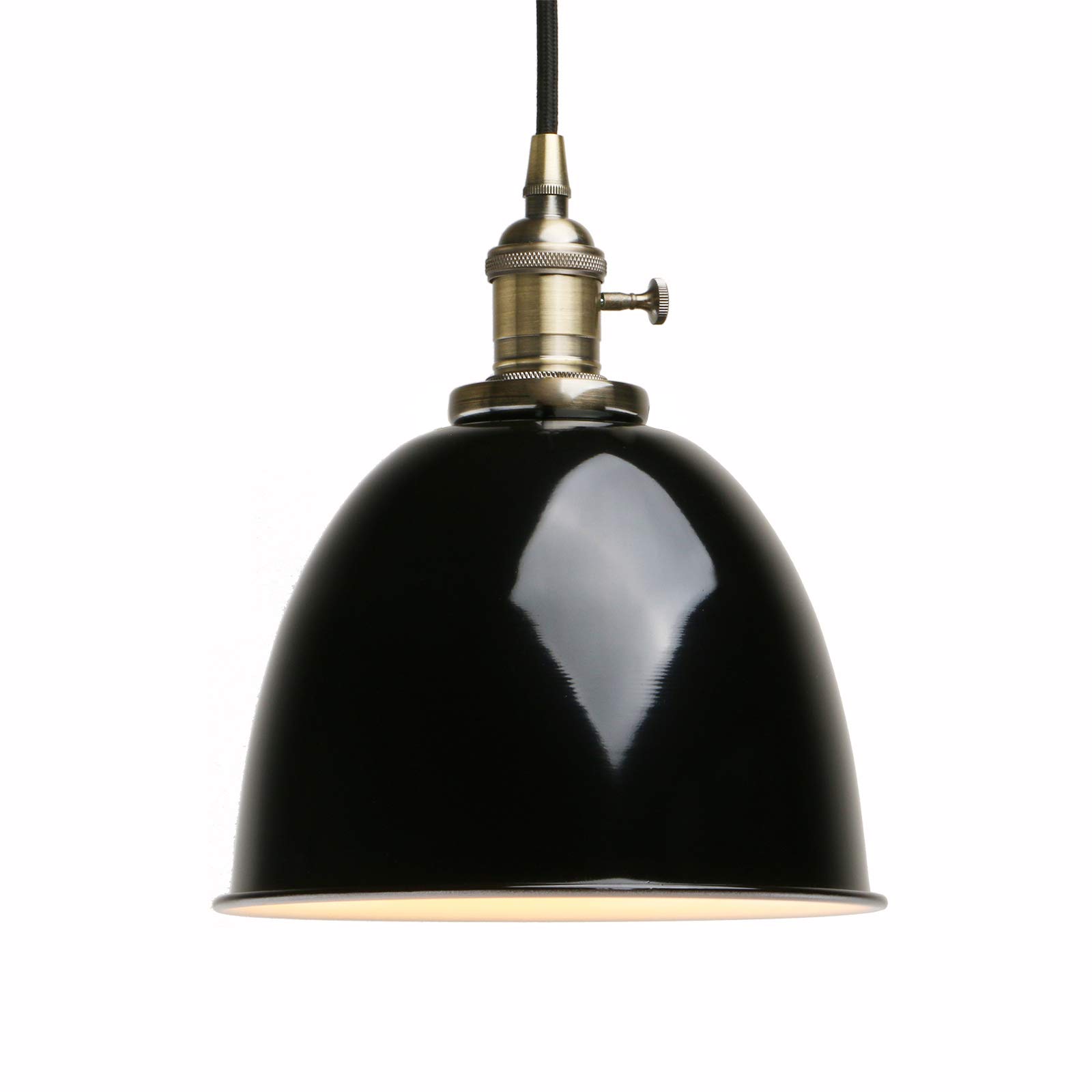 Pathson Black Industrial Vintage Loft Bar Kitchen Island Edison Metal Chandelier Hanging Pendant Ceiling Light Lamp Fixture Switch Lighting E27 (Black)