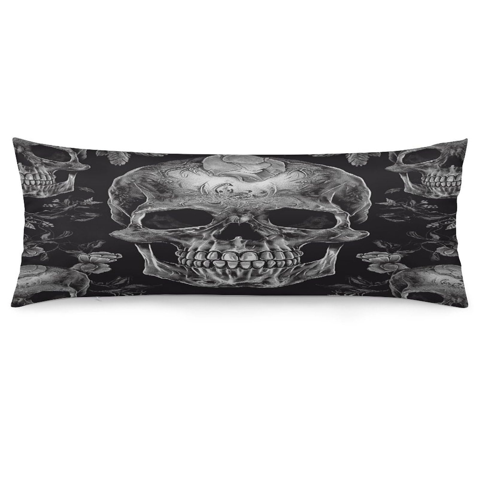 Skull Skeleton Throw Pillow Cover Soft Pillow Case Decorative Lumbar Pillow Cover Cozy Throw Pillowcase Polyester Rectangular Cushion Case Decor for Couch Sofa Bed