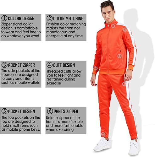 Miniatura 3 de Shinestone - Conjunto deportivo para hombre, para entrenamiento y gimnasio, con cremallera completa