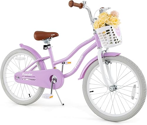 Miniatura 29 de BABY JOY Bicicleta infantil, 12 14 16 18 20 pulgadas, para niños y niñas, con asiento ajustable, cesta removible, freno de mano y freno de
