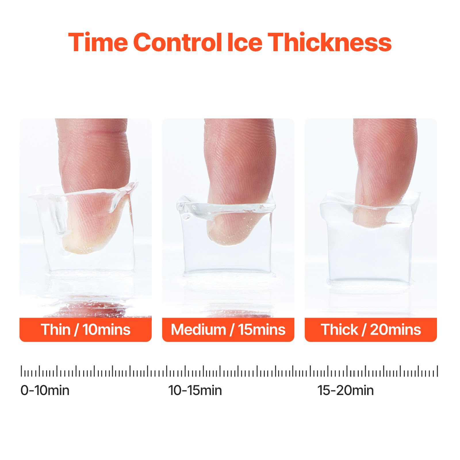 Happybuy Countertop Ice Maker, Produces 32 Cubes In 15 Minutes, Yields 46lbs In 24 Hours, Self - Cleaning And Portable, Features Convenient Ice Transfer, Offers 3 Ice Cube Sizes For Home, Kitchen on Fridge.com - View 4