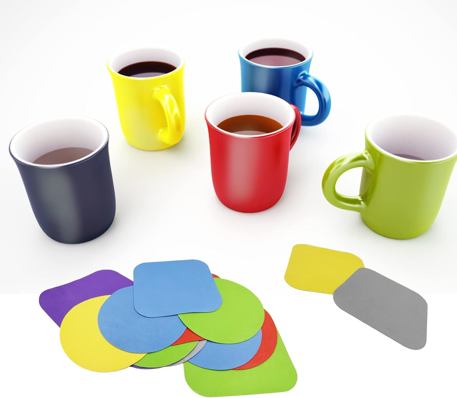 Rubber Jar Opener Gripper Pads, Multi Purpose Jar Bottle Can Lids Gripper Openers Reusable, for Seniors Weak Hands, Most Bottles, Used as Kitchen Coasters