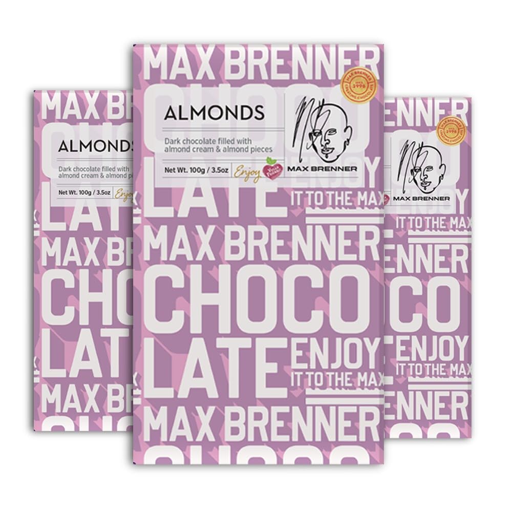 MAX BRENNER Premium Chocolate Case (3 Pack, ALMOND)