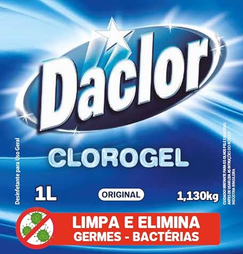 Cloro Gel Para Limpeza de Uso Geral, Original, Daclor, 1 litro, Azul