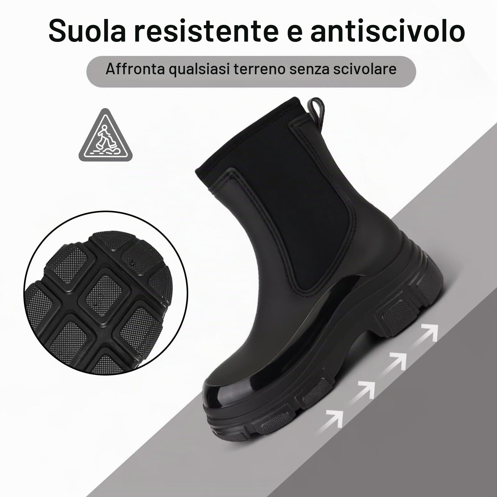Stivali da Pioggia Donna Impermeabili Chelsea Stivali di Gomma Galosce Eleganti Giardinaggio Scarpe Antiscivolo per Inverno Polacchine