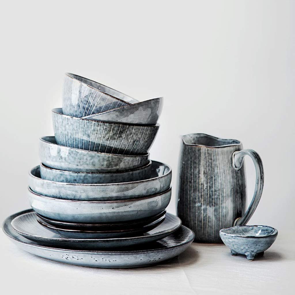 Service de Table, Service de Table en céramique, Assiettes en Porcelaine de Style Japonais, Bol, Tasse, Restaurant