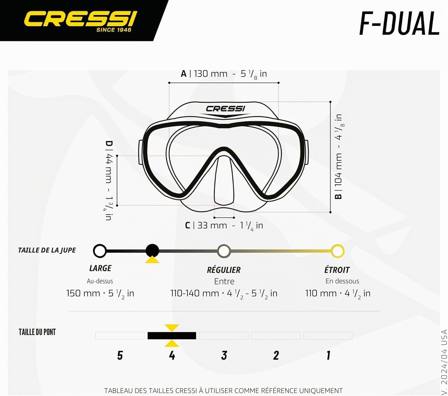 CRESSI F-Dual + Supernova Dry Combo Set Unisex Masque et Tuba Sec pour la Plongée et Le Snorkeling, Taille Unique