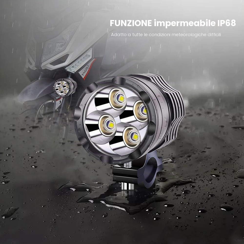 Fari fendinebbia universali 12 V, 24 V, luci stroboscopiche per moto, ATV, SUV, camion, barca, quad, scooter, auto, bici
