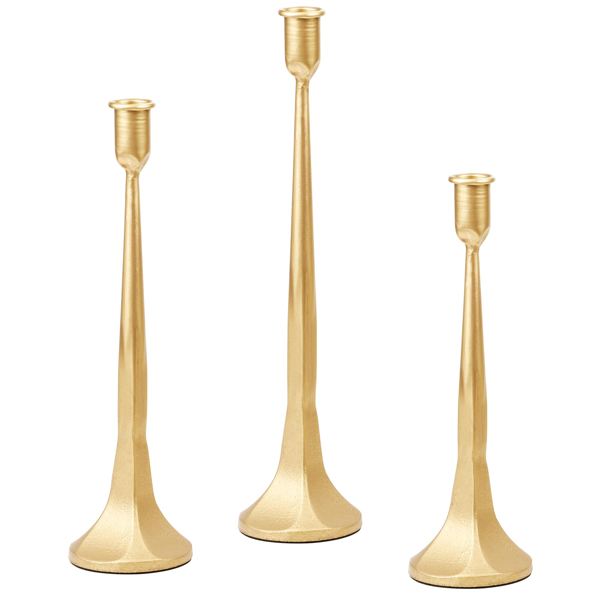 Gold Candlestick Holders Decor - Candle Holder Meatl Taper Candle Holders Sticks Holder Centerpiece Wedding Table Decor for Home Christmas, Wedding, Dinning, Party, Anniversary?Set of 3? (Gold)