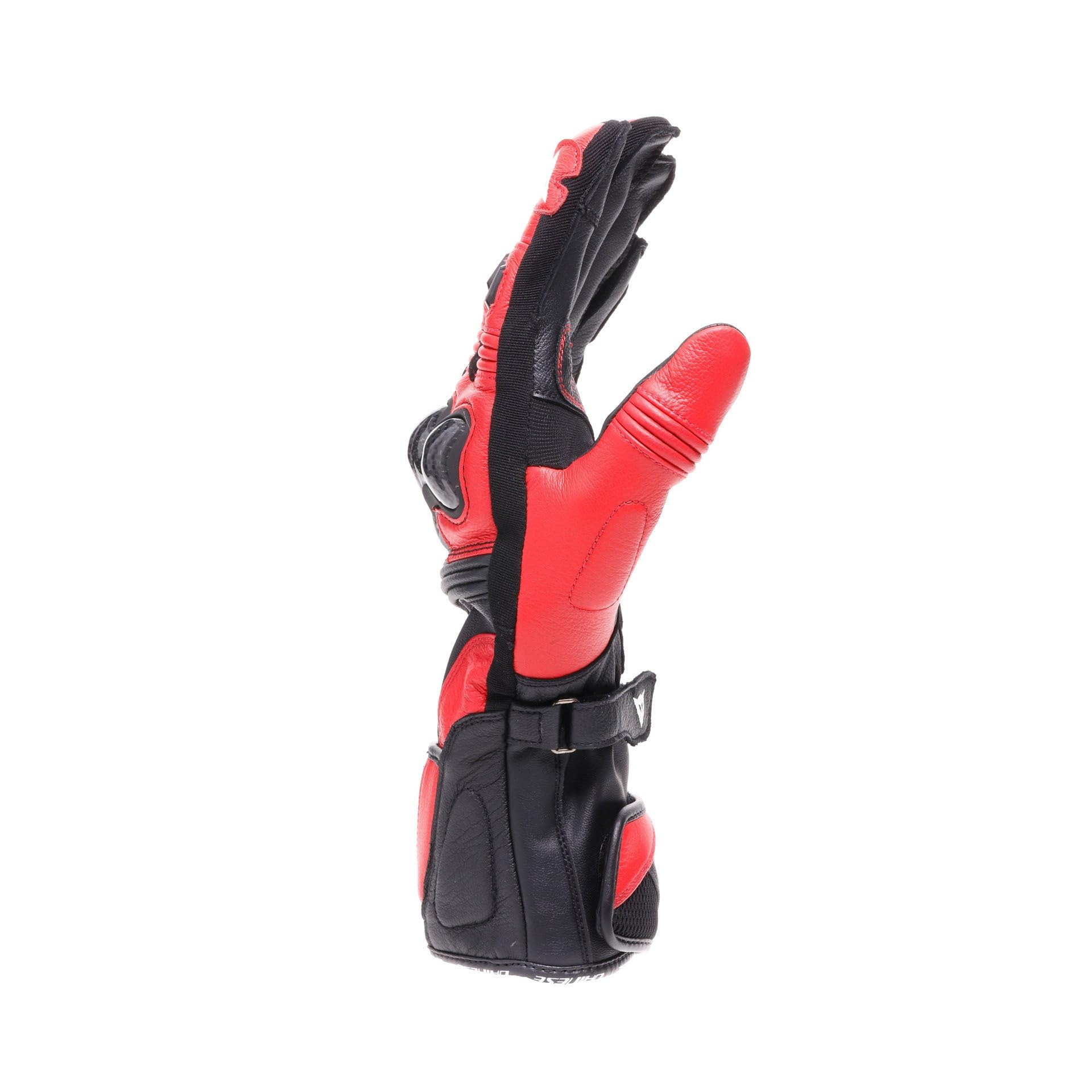 Dainese Reacto Carbon Long Gloves - Guanti Moto Lunghi in Pelle con Protezione Nocche in Carbonio e Rinforzi su Dita Smart Touch Men's