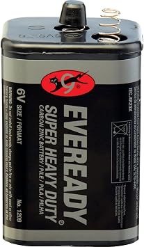 Eveready 1209 6 Volt Super Heavy Duty Lantern Battery Each