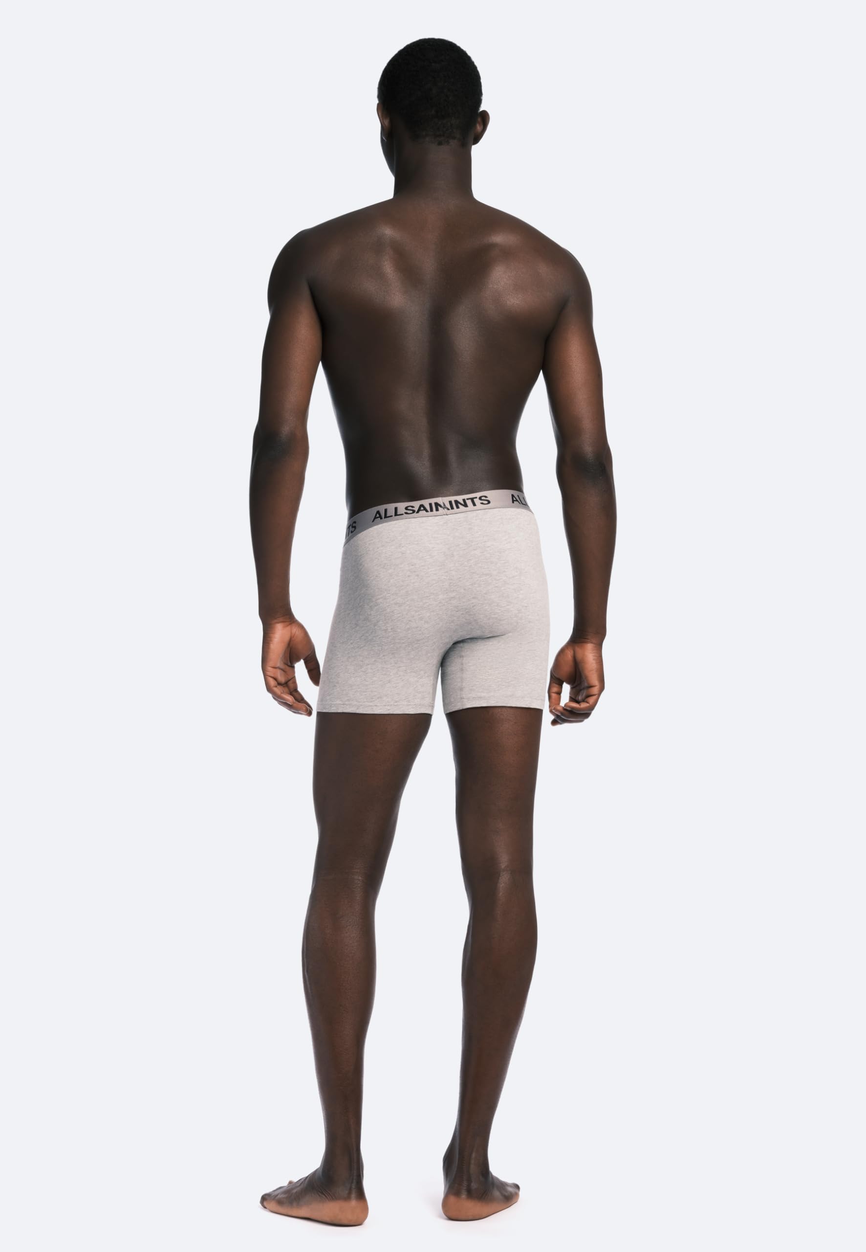 AllSaints Boxer Uomo con Tasca Sagomata, Bianco