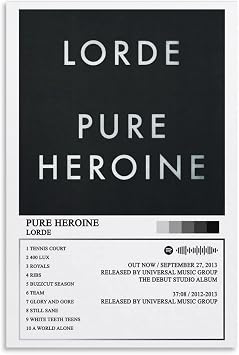 ZANLIART Lorde - Pure Heroine Album Cover Canvas Print Music Poster for Room Aesthetic Unframe-style24x36inch60x90cm