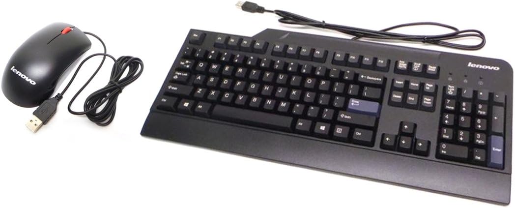 Genuine 54Y9400 45J4888 IBM Lenovo Black Preferred Pro USB Wired Computer Work Office Home Keyboard and Mouse Set Kit Compatible Keyboard Part Numbers: 41A5289, SK-8825, 54Y9400, 45J4889, M-U0025-O