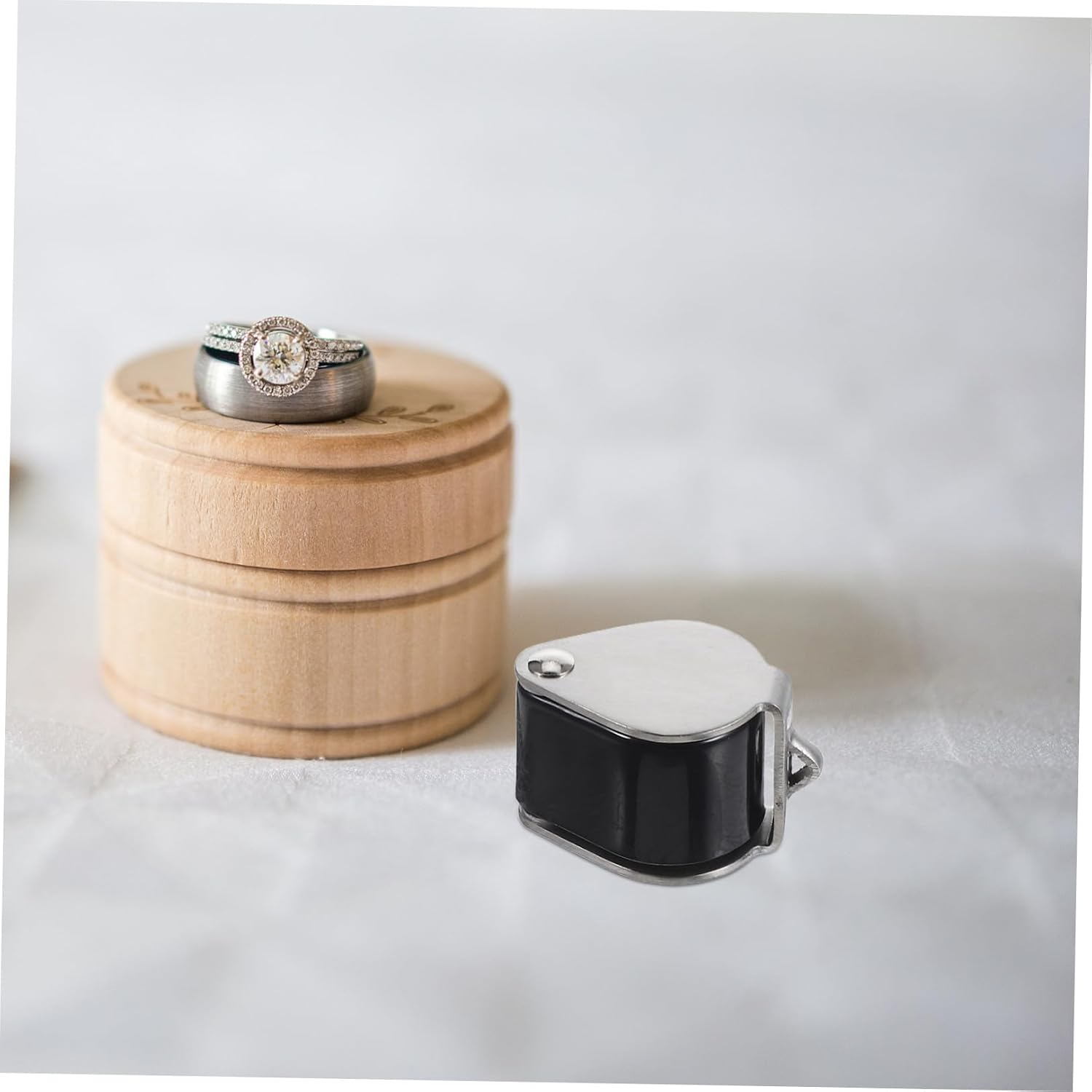High Magnification Jewelry Loupe with Superior Optical Glass Portable Folding Handheld Magnifier for Gemstones Coins Stamps Includes Leather Carrying Case and Eyelet for Lanyard