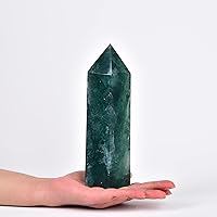 Vista 175 de JIC Gem Extra Large Rare Dendritic Jade Crystal Tower Natural Quartz Crystal Tower Point Wand Large Crystals and Stone Energy Crystal Wand Home