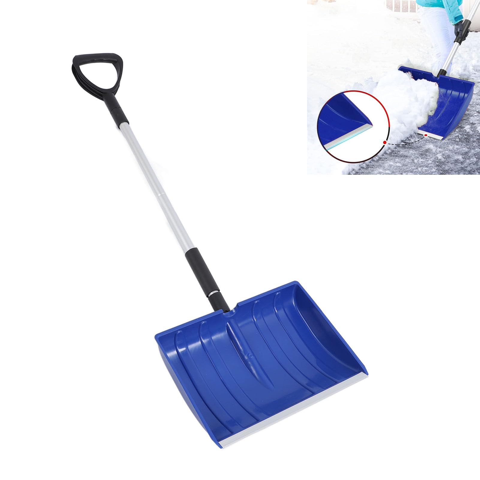Pala da neve Pala da esterno portatile leggera e staccabile di grande capacità per giardino di emergenza (Blu)