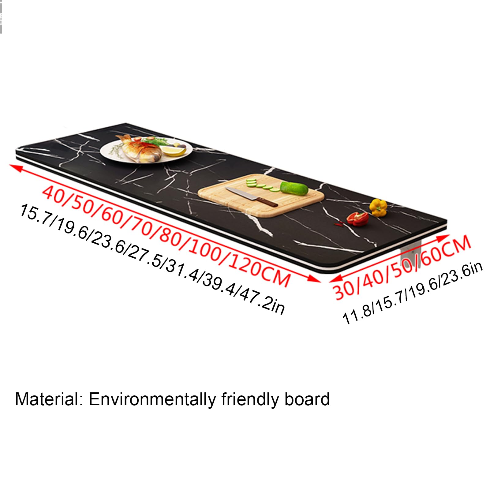 Składany stół montowany na ścianie DropLeaf biurko kuchenne 80 x 30 cm biały pływający stół roboczy składana półka ścienna idealna do małych pomieszczeń i biur domowych