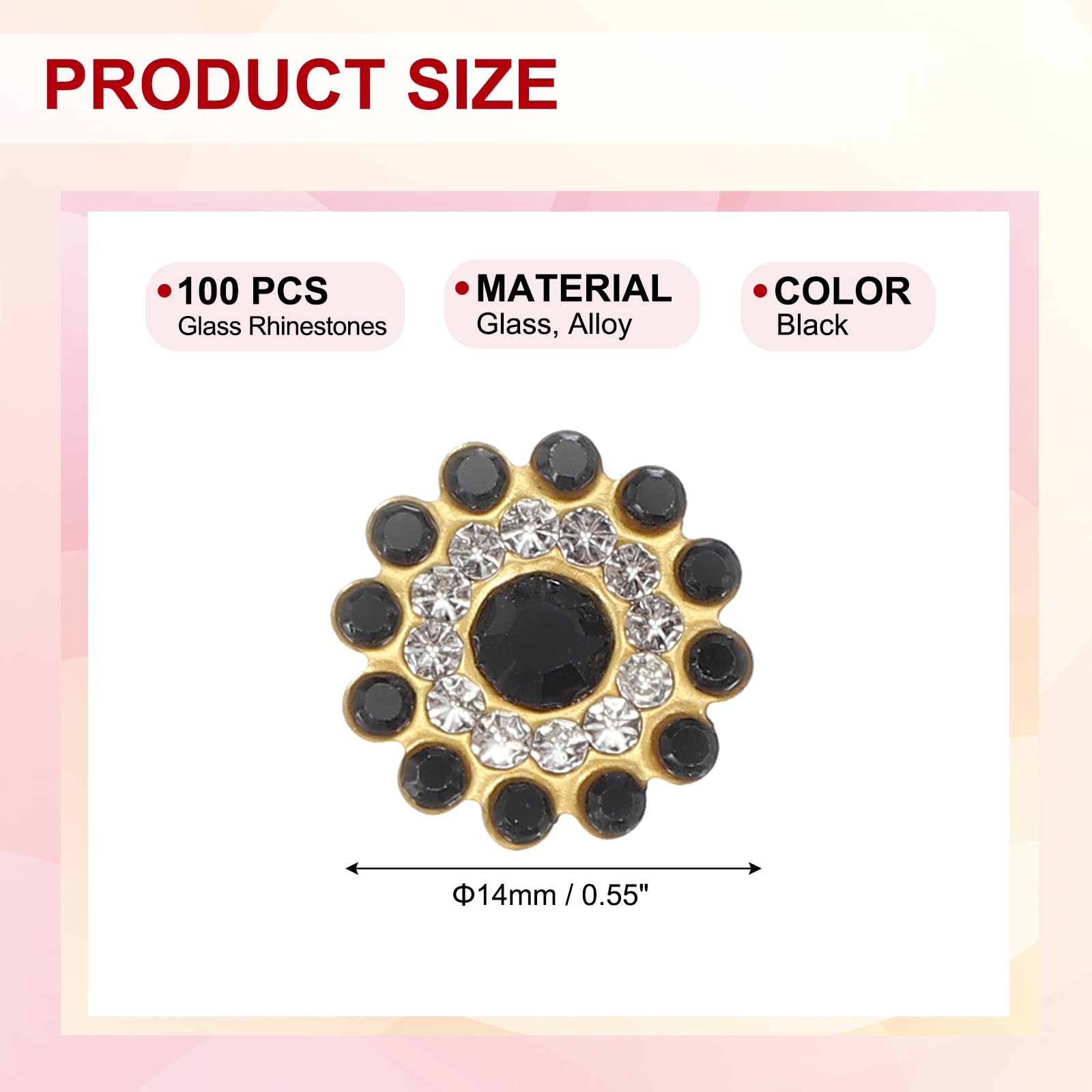 PATIKIL 100 Pcs Sew on Rhinestones Crystals 14mm - Image 2