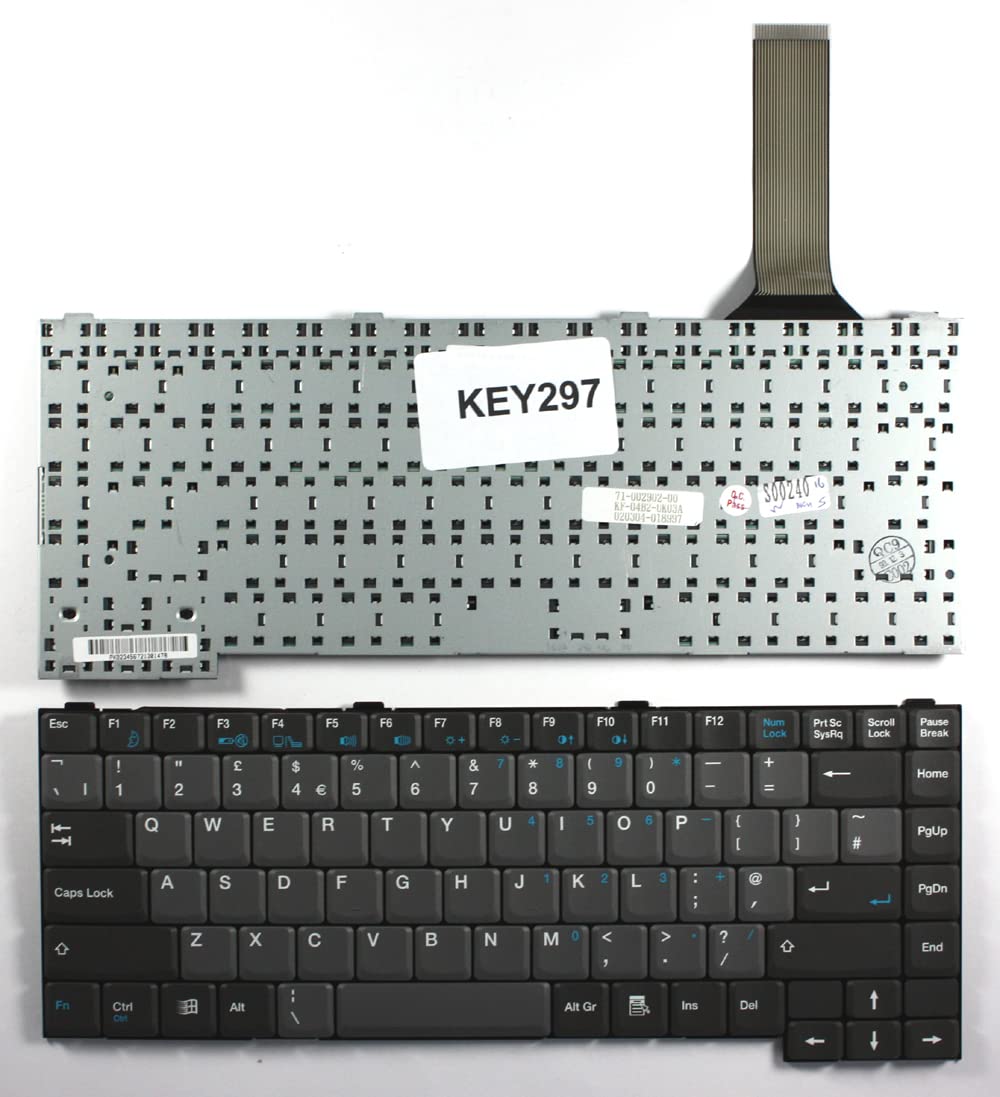 Keyboards4Laptops UK Layout Black and Grey Replacement Laptop Keyboard Compatible with Samsung KF-04B2-UK03A