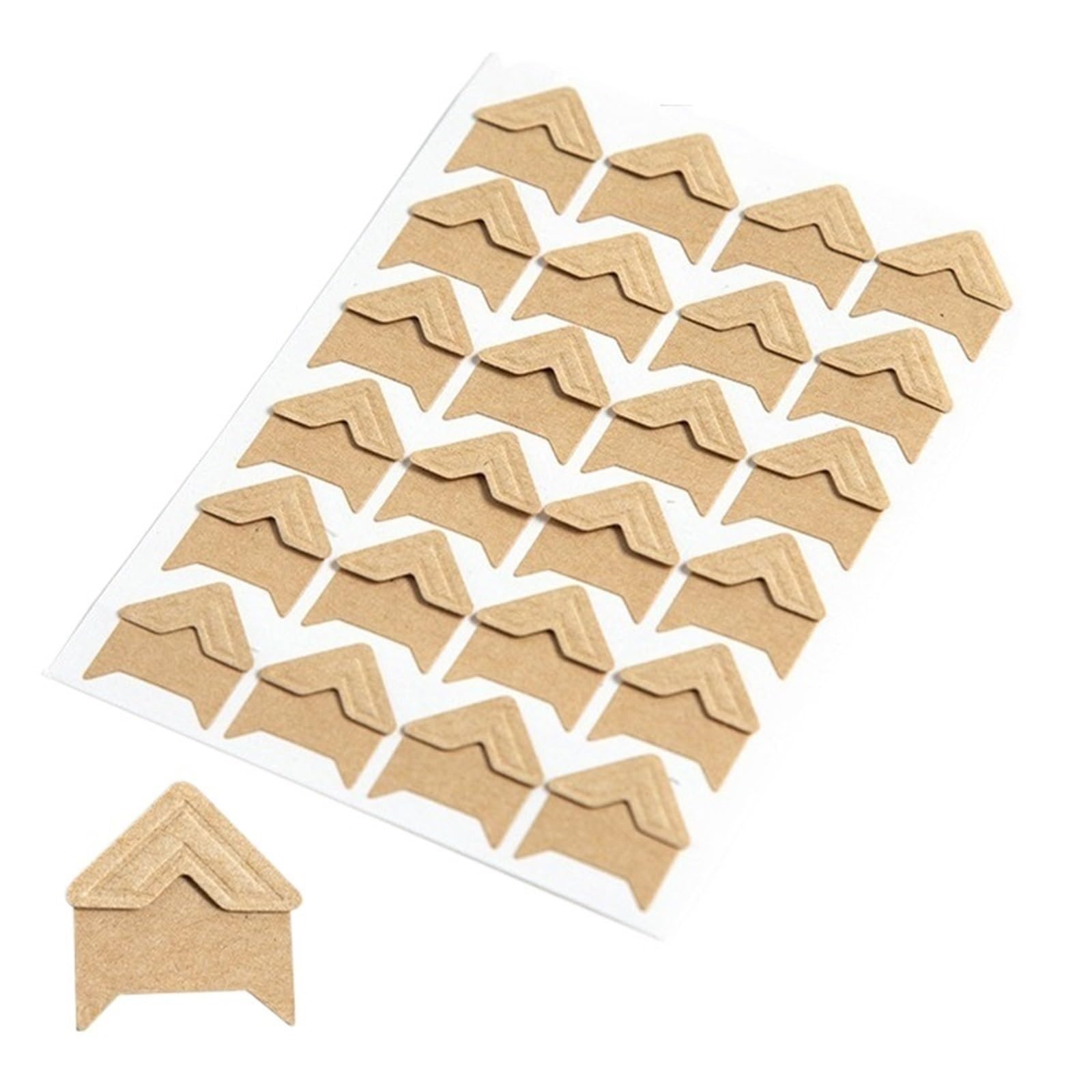 Gwyzax Self Adhesive Photo Corners 20Sheet Retro Self-adhesive Photo Corner Stickers Scrapbook Photo Album Frame Decorations Scrapbooking Handmade DIY Accessories(Khaki)