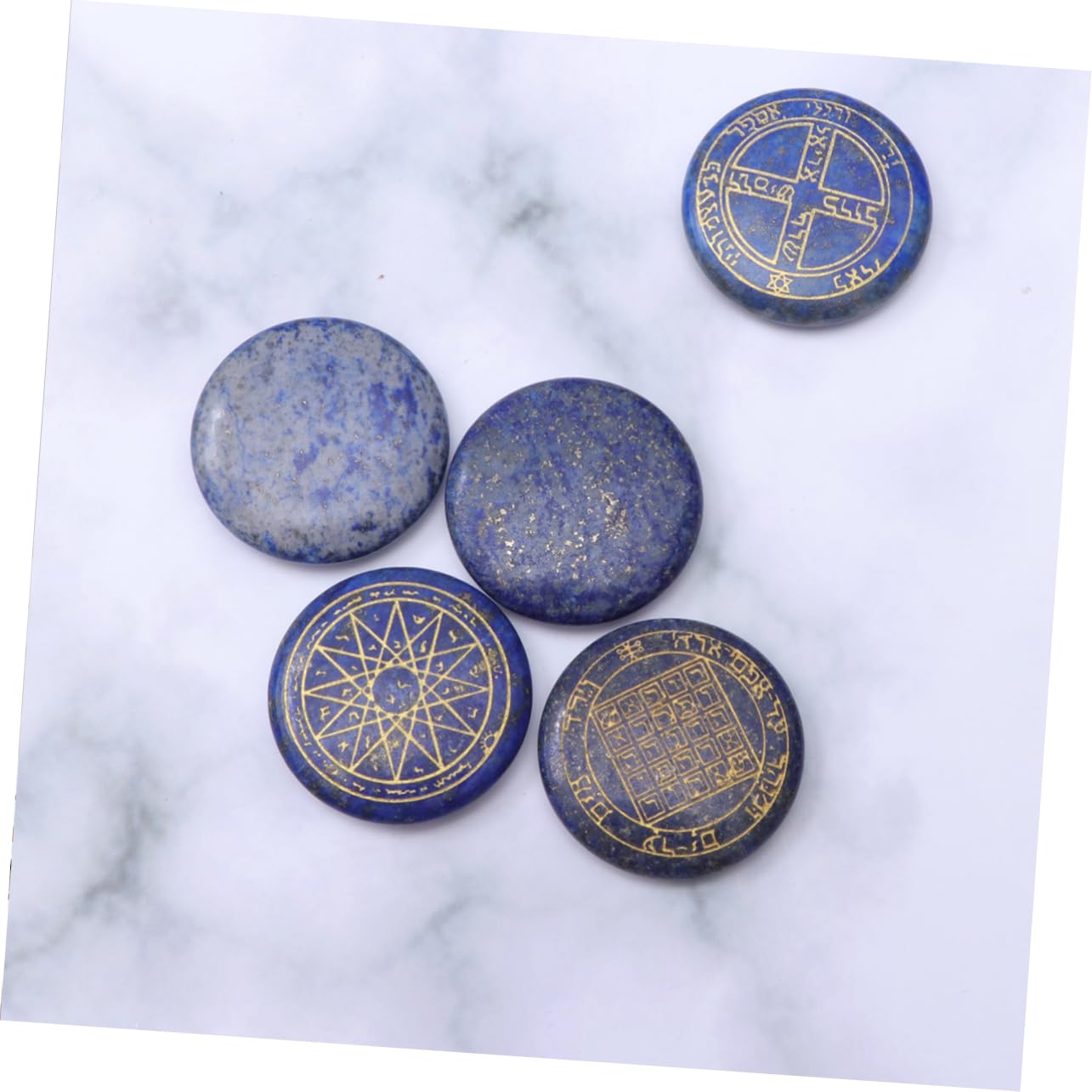 GLEAVI 3sets Natürliche Kristall Steine ​​energie Religiöse Stern Judentum Decor Runde Steine ​​reise 5 Stücke * 3