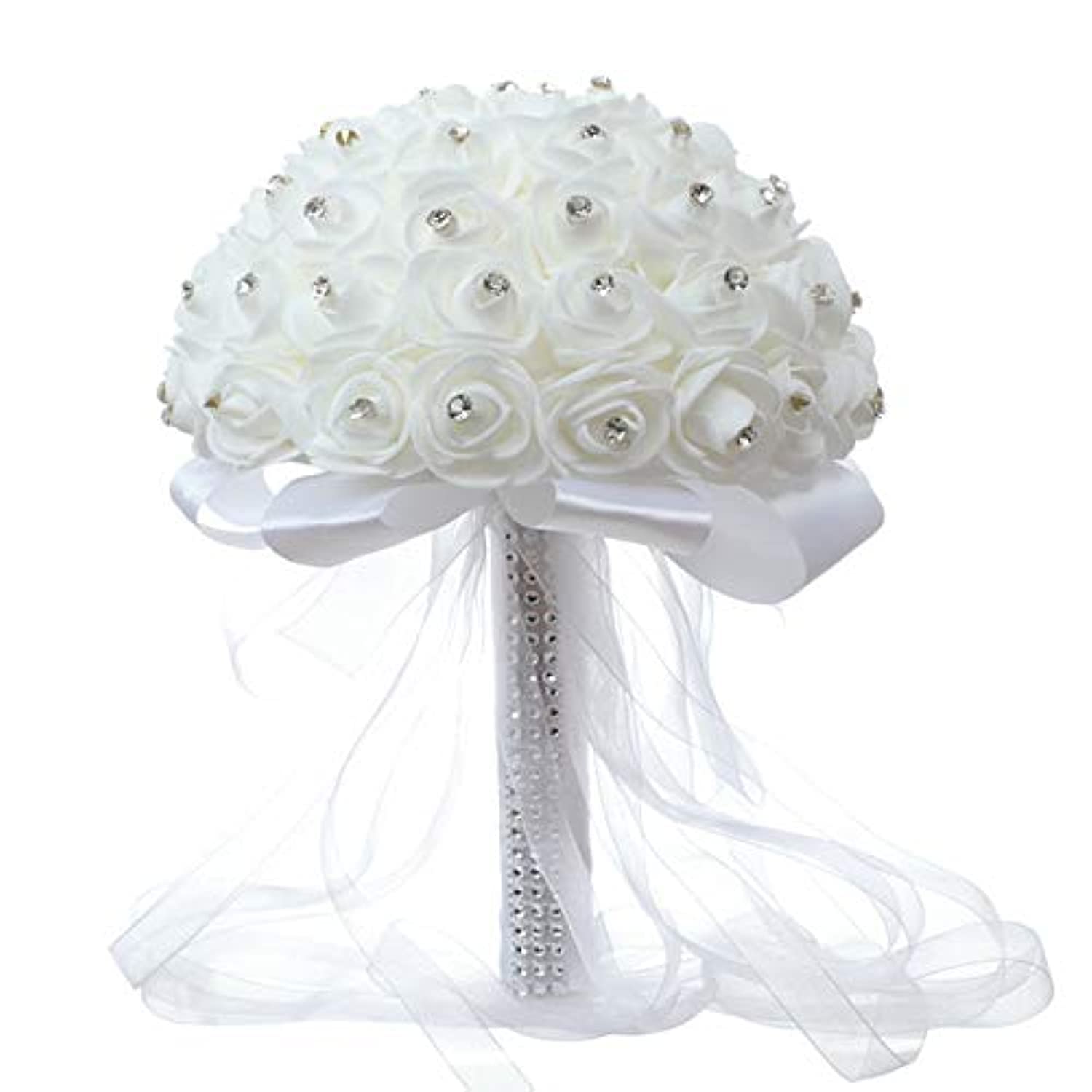 sanboArtificial Wedding Bouquets Hand Made Rose Flower Rhinestone Bridesmaid Bridal Wedding Bouquet de mariage wedding accessories