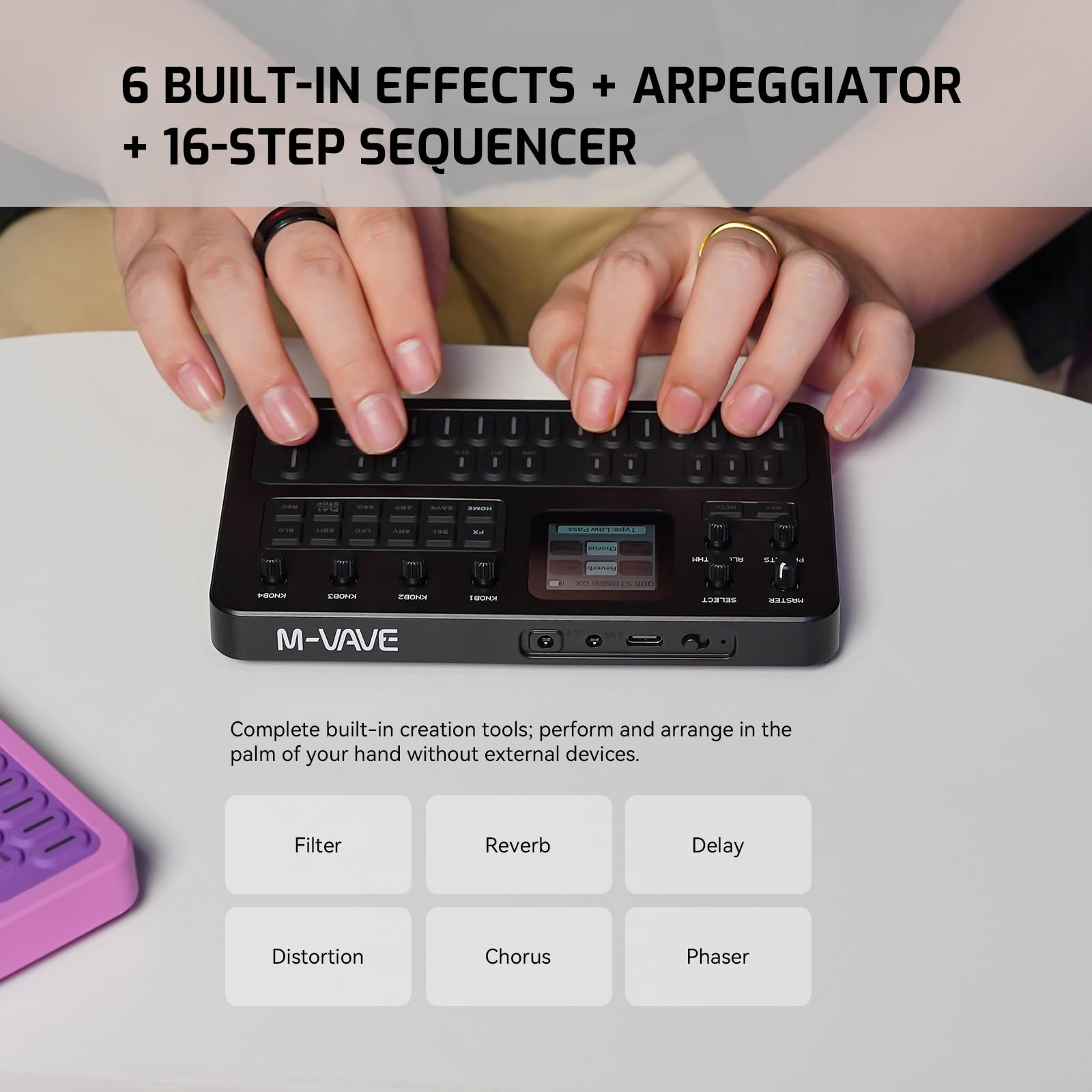 Amazon.com: M-VAVE FM-1 Synthesizer Digital Keyboards Voice-Out