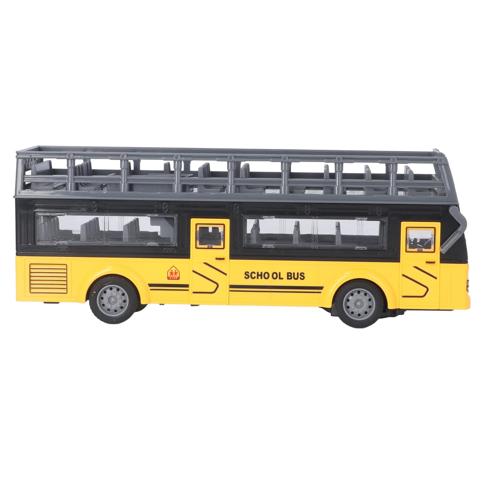 Syrisora Autobús RC, Juguete de Dos Pisos con Control Remoto con Diseño Anticolisión y Palanca Hidráulica, para Edades de 3 Años en Adelante (Autobús Escolar QH204 7)