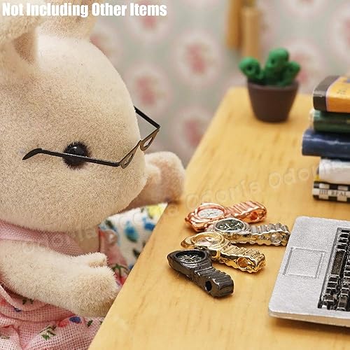 Miniatura 7 de Odoria 112 Relojes en miniatura 4 piezas accesorios de decoración de casa de muñecas