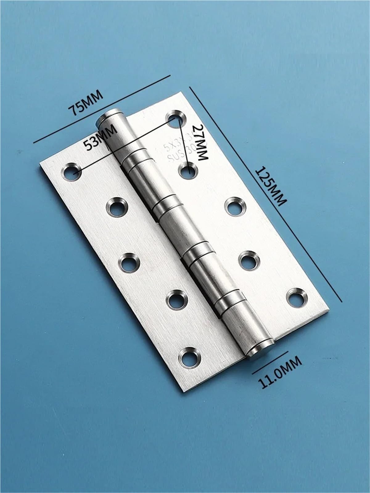 Bisagras plegables, Bisagras plegables de acero inoxidable con rodamiento madera, pestillo puerta apertura plana, 1/2 Uds(100mm,1 pieces)