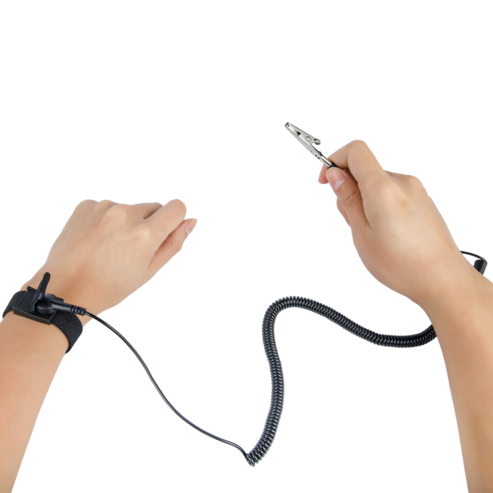 Anti Static Wrist Straps, 2 Pack, Reusable, Equipped with Grounding Wire and Alligator Clip, Enables You to Ground Yourself - Image 4