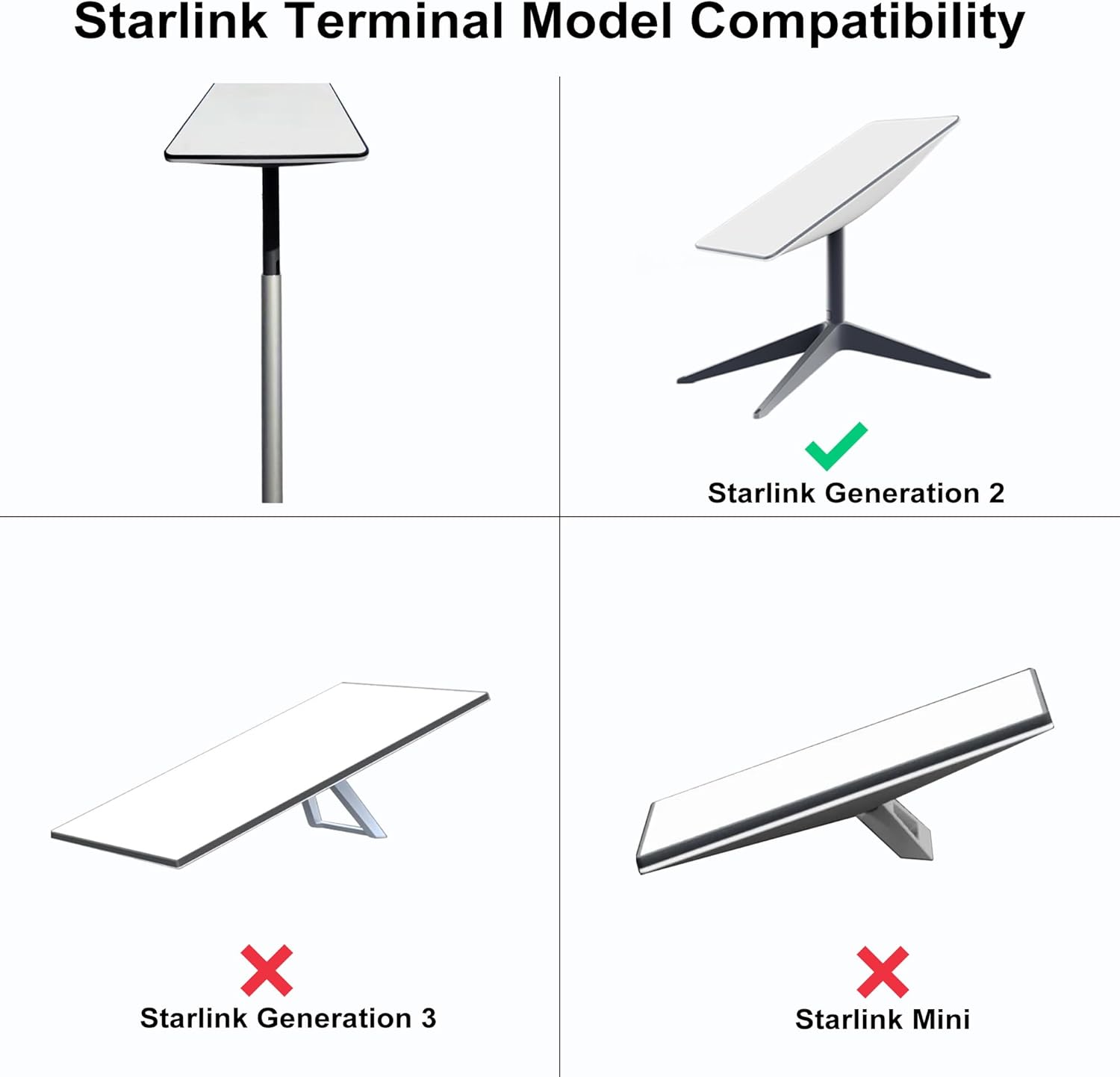 EEZ RV Products Telescopic 10ft Pole with Starlink (GEN 2 / V2) Adapter and RV Ladder Mounting Bracket Kit - Fits 1.0 inch Ladder Rails