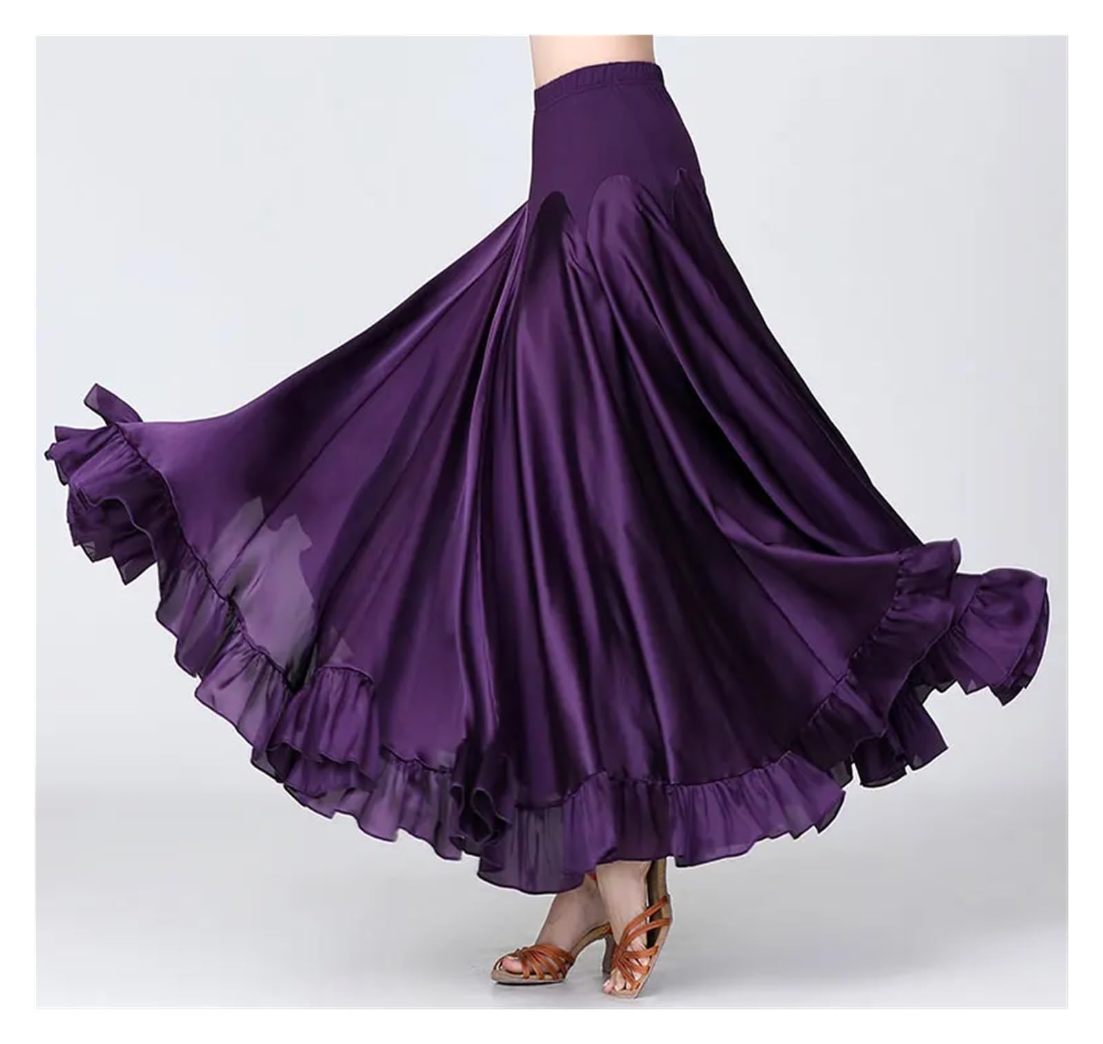Jupe Longue Femme Jupe de Danse Moderne for Femmes, Jupe de Danse Standard Nationale, Costumes de Danse de Salon, Grandes Jupes Swing, Jupes de Valse de scène