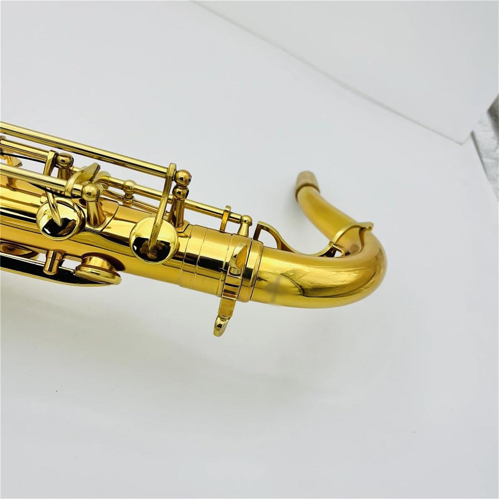 Saksofon Studencki Saksofon Tenorowy Bb Tune Mosiądz Lakierowany Złoty Profesjonalny Instrument Dęty Drewniany Z Futerałem Akcesoria Do Ustników (Color : High-end bag)