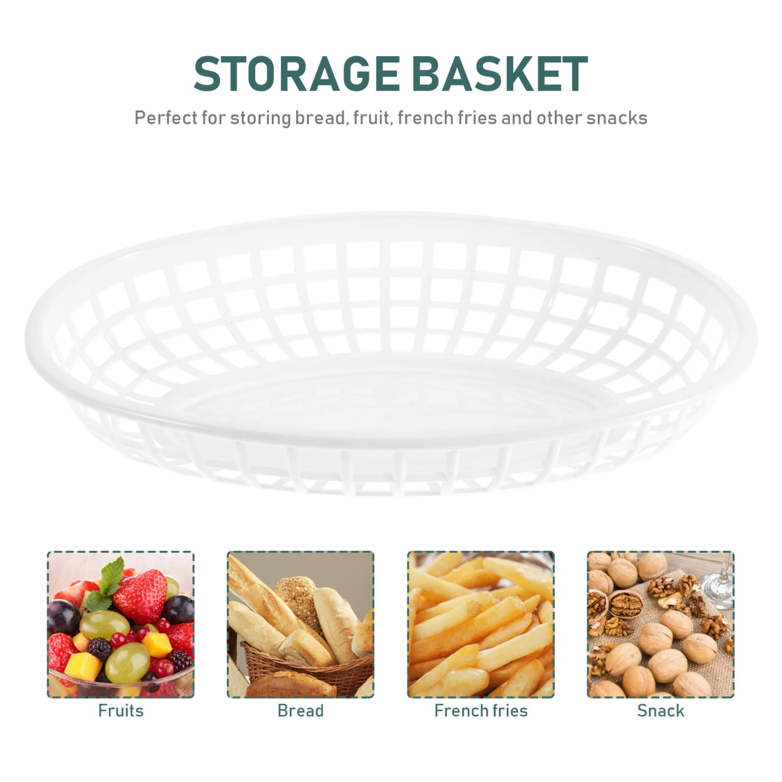 15 Cestini Ovali Per Alimenti In Plastica Per Uso Alimentare: Contenitori Riutilizzabili Per Patatine, Hamburger, Hot Dog, Adatti A Microonde E Lavastoviglie, Ideali Per Feste E Ristoranti - 2