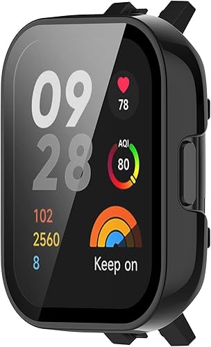 Miniatura 3 de Compatible con Redmi Watch 3 / Mi Watch Lite 3 - Funda protectora de policarbonato de cobertura completa, protector de pantalla de vidrio templado