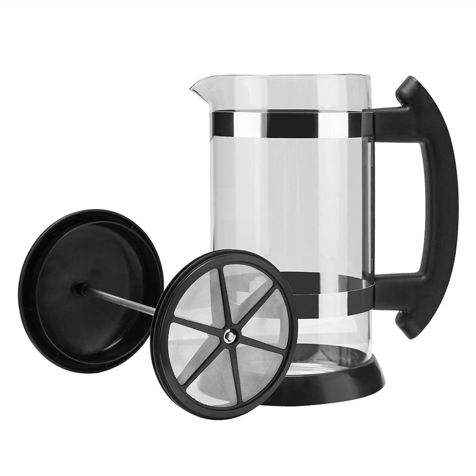 caffettiera Bollitore for caffè Teiera in vetro in acciaio inossidabile Caffè Caffettiera for tè Filtro pressa Stantuffo 1000ml Macchina for caffè espresso manuale Pentola per la casa, la cucina (Col