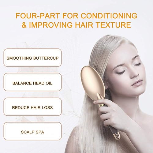 Miniatura 3 de Liphontcta Heetly - Cepillo de cerdas de jabalí de nailon, adecuado para cabello grueso, fino, rizado, recto, largo, corto, húmedo y seco, cepillo