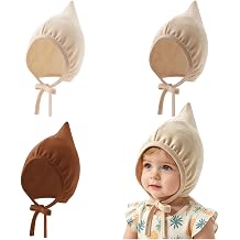 Newborn Baby Hospital Hat Soft Cotton Infant Pointed Hat with Adjustable Tie Cute Beanie Cap for Baby Boys Girls