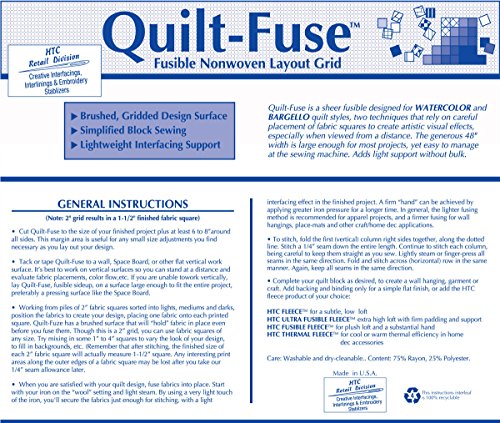 Quilt-Fuse HTC3240-48 Inches Wide, Fusible Nonwoven Layout Grid Sold in 5 Yard Package
