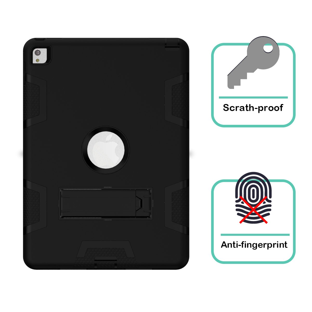 MAKEIT CASE For IPad Pro 9.7 & IPad Air 2 - Shock Absorbent Protective Case With Kickstand