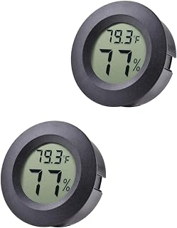 2-Pack Mini Digital Hygrometer Thermometer Indoor Humidity Temperature Gauge °F/°C LCD for Greenhouse Baby Room Reptile Guitar 3D Printer