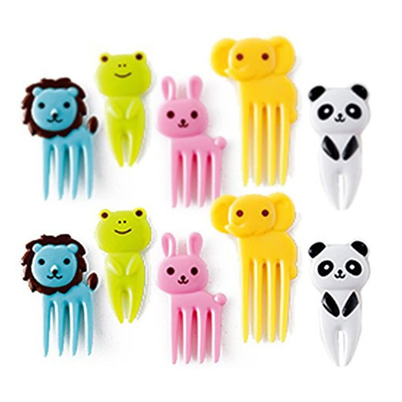 BOGEEL 10 Pieces Cartoon Fork Fruit Toothpick Sign Lunches