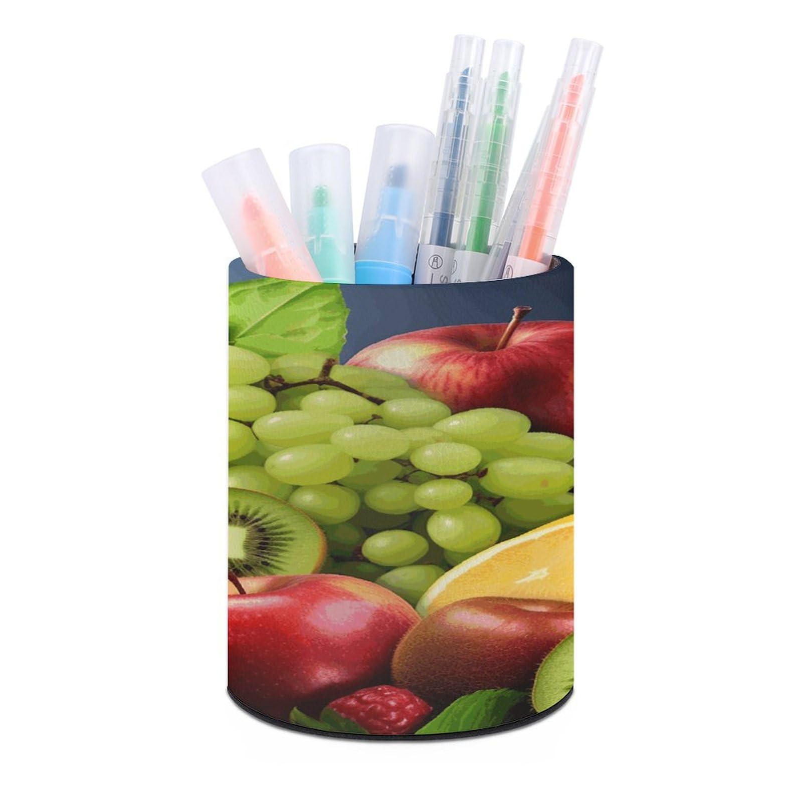 FekiLoot Fruits Pen Holder Personalized Desktop Pencil Holders Case Office Accessories Container Box for Round Pen Cup Desktop Organizer Makeup Brush Holder Caddy Storage