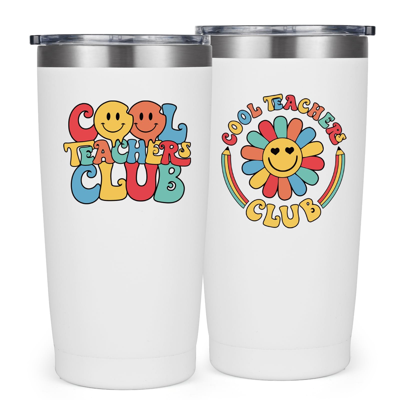 Livole Funny Teacher Gifts for Women, Men, Thank You Gift for Teachers, Tutor, Assistant, Coach, Cool Teacher Club, End of The Year Gifts, 20oz Teachers Travel Coffee Mugs, 60ml Insulated Wine Glass