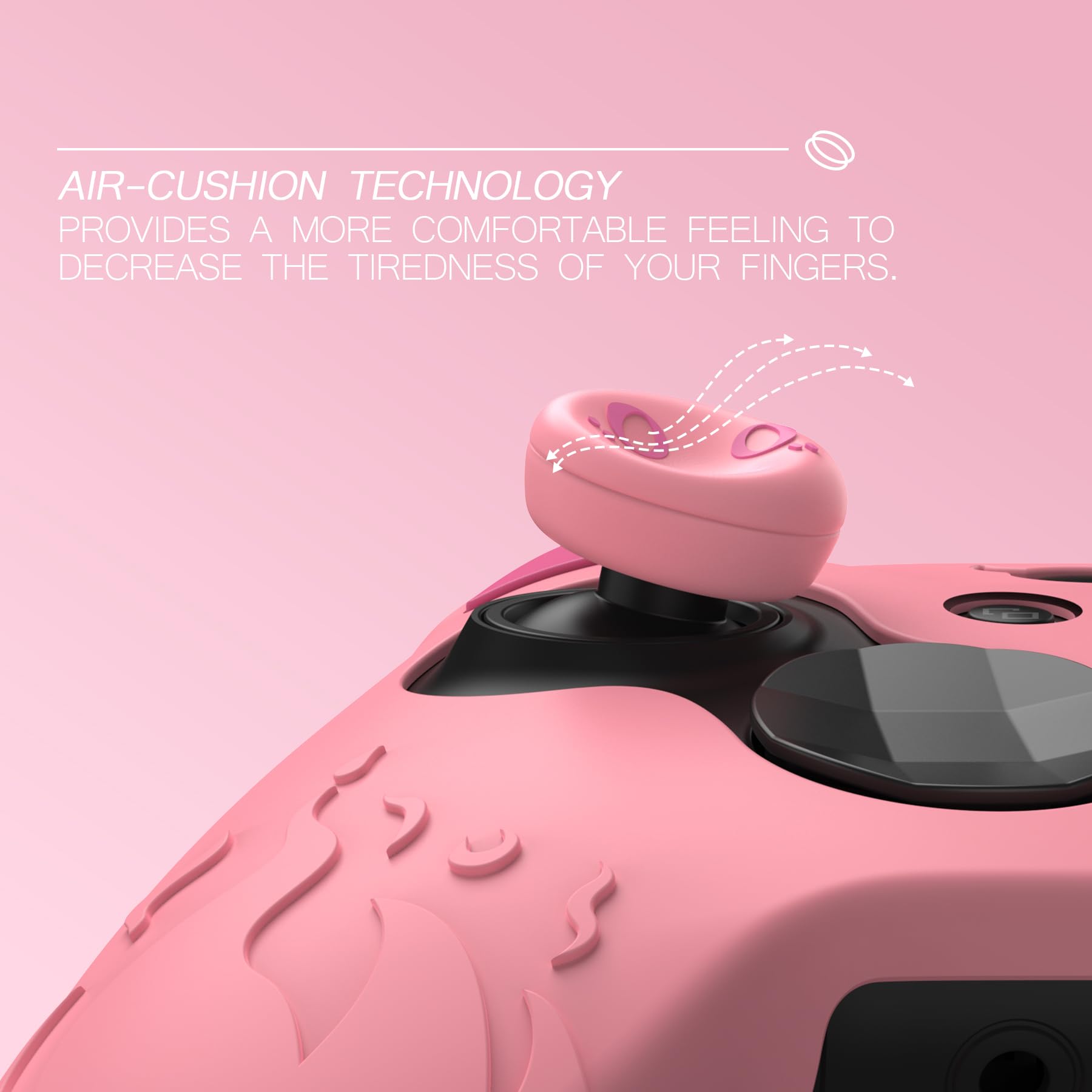 playvital Cover per Xbox Elite Series 2 Controller, Custodia Silicone Protettiva Antiscivolo Copri Analogici per Xbox Elite Series 2 Core Wireless Joystick, Demone Carino-Rosa