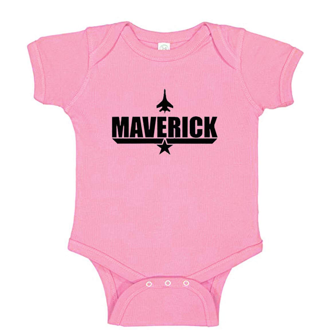 Maverick Baby Clothes Romper with Jet Plane from Movie 12 Month Pink