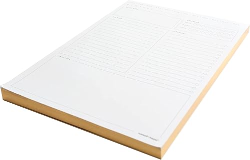 Miniatura 3 de russell+hazel Bloc diario de escritorio, suministros de oficina, planificador diario sin fecha, 7 x 10 pulgadas, 80 hojas, blanco (62863)